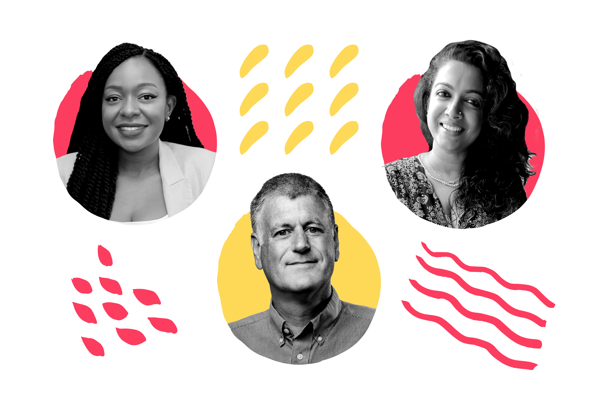 Image of three Ford Global Fellows with distinct backgrounds and facial characteristics.